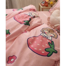 四件套纯棉网红款床单被套少女三件套床笠